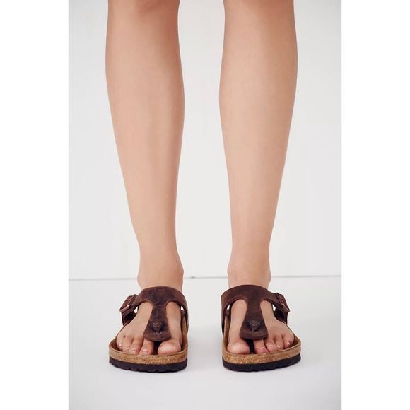 Free People x Birkenstock Gizeh Oiled Leather Thong Sandals Regular Sz 39 - Picture 3 of 9